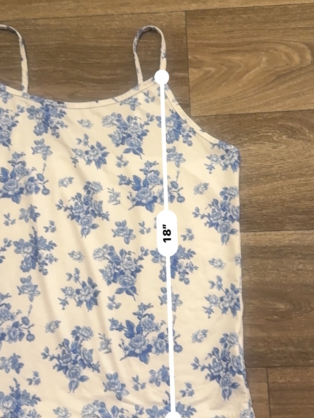 White and Blue Floral Cami Pajama Set - Picture 10 of 10